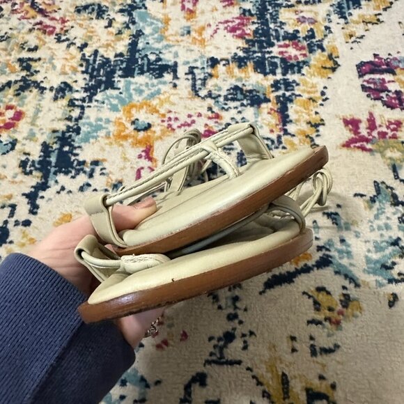 J.Crew Sorrento Lace Up Gladiator Leather Sandals ivory Womens Size 6.5. Boho - Picture 5 of 8